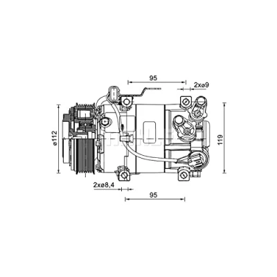 Imagen de MAHLE ORIGINAL ACP 1461 000P Compresor de Aire Acondicionado 5VS09ec 12 PAG 46 YF R 1234yf, 134 a HYUNDAI: i10 II Hatchback