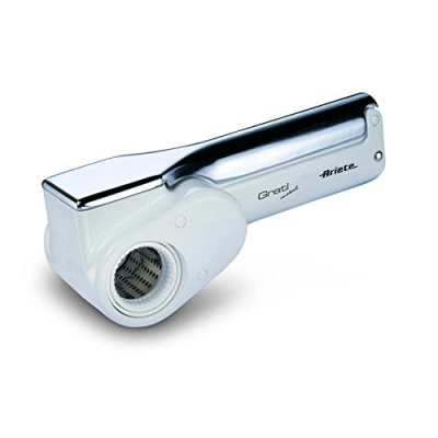 Imagen de Ariete Gratì Metal 44, Rallador de Queso eléctrico inalámbrico, 2 Rodillos Acero Inoxidable incluidos, 1 kg con Recambio, para Muchos Ingredientes, 1500 mAh, Blanco