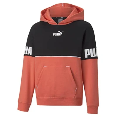 Imagen de Puma Power Colorblock Hoodie FL G Sudadera Polar, Unisex bebé, Salmon, 128