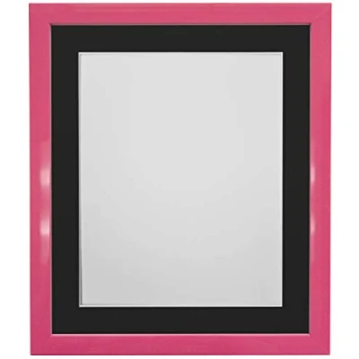 Imagen de FRAMES BY POST Marco de fotos rosa 0,75 pulgadas con soporte negro 8 x 6 tamaño imagen 4 vidrio plástico