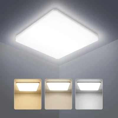 Imagen de Kambo 48W Lámpara de Techo Cocina LED Plafon Blanco Cálido/Blanco Neutro/Blanco Frío Plafones para Cuadrada Moderno Plafón Luz 4653LM Panel IP44 Baño Sala Dormitorio