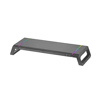 Imagen de STAND DE SOBREMESA PARA MONITORES MAS GAMING MGS ONE WIHTE AJUSTABLE A 3 TAMANOS PUERTO USB 2.0 BLACK