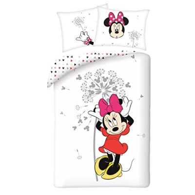 Imagen de Disney Bambi Flowers Juego de cama infantil para 1 persona, 100% algodón, Oeko TEX funda nórdica 140 x 200 cm + almohada 63 cm, estampado reversible niña, color rosa