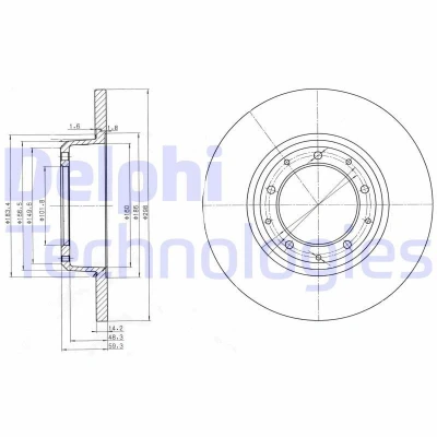 Imagen de DELPHI BG3982C Disco de freno 298 14 5 macizo revestido sin procesar cojinete rueda, anillo sensor ABS LAND ROVER: Defender SUV
