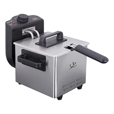 Imagen de Jata FR115 Freidora de Aceite 1,5 litros, 1000 W, Antimezcla sabores, Fácil limpieza, Acero Inox, Temperatura Regulable, Recoge cable