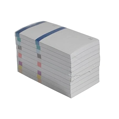 Imagen de Exacompta 96399e Lote de 10 bloques vendedores (formato horizontal, 6,6 x 13,5 cm, 100 hojas numeradas 1 a 100, con banda colores surtidos, 7 diferentes
