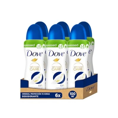 Imagen de Dove Advanced Care Desodorante Original Protección 72 horas Spray, 100 ml, pack de 6 Unidades