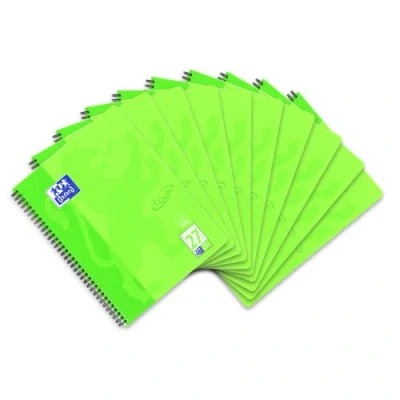 Imagen de Oxford Touch Cuaderno (A4, a rayas, 80 hojas, 10 unidades), color verde