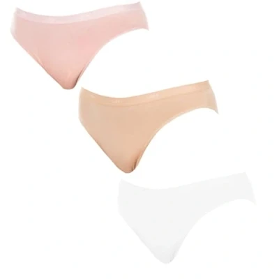 Imagen de Dim Les Pockets Ecodim Coton Pack de X3, Bragas Mujer, Piel/Rosa/Perla, L