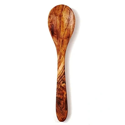 Imagen de DAS Olivenholzbrett OLIVENHOLZBRETT® Cuchara pequeña de madera olivo para azúcar Cucharadita clásica Forma 12 13