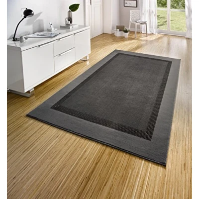 Imagen de HANSE Home Designer Terciopelo Alfombra de Banda, Polipropileno, Gris, 160 x 230 0.9 cm