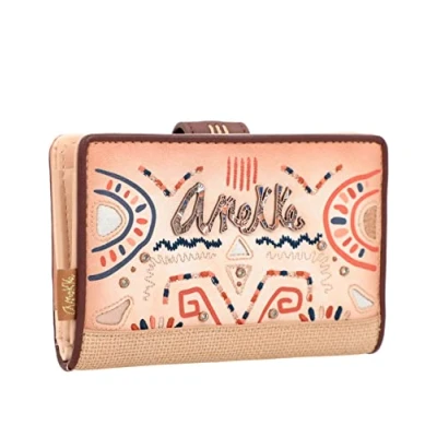 Imagen de Anekke Billetero de Mujer Mediano Protección RFID Polipiel con Cierre Cremallera Menire Accesorios y Complementos 14x10x2 cm