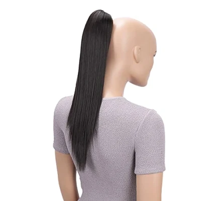 Imagen de CAISHA 50cm Postizo Trenza Con Pasador De Mariposa Recto Extensión Cabello Marrón H58