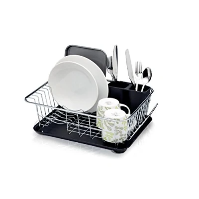 Imagen de SINK MANAGEMENT escurreplatos cromado en plata, acero inoxidable, 15,5 x 30,5 42 cm