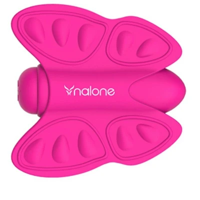 Imagen de Vibrador masajeador Madam. estimulador mariposa color rosa y de silicona Nalone