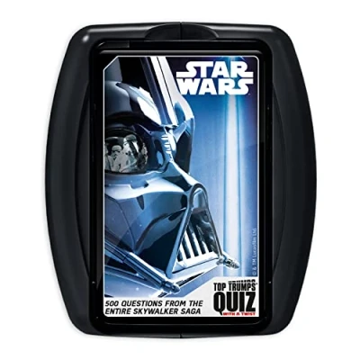 Imagen de Top Trumps Star Wars Quiz Game, 500 preguntas para probar tu conocimiento y memoria desde Leia, Han Solo, Kylo Ren hasta Starfighters The Phantom Menace, regalo juguete niños niñas a partir