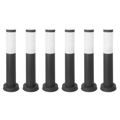 Imagen de FORLIGHT Koral (6uds) Baliza Exterior para Jardín Resistente al Agua IP55. Poste de Luz Sendero y Camino. Lámpara Bolardo Acero Inoxidable Gris Urbano 23W. Farolillo Moderno Zonas Paso
