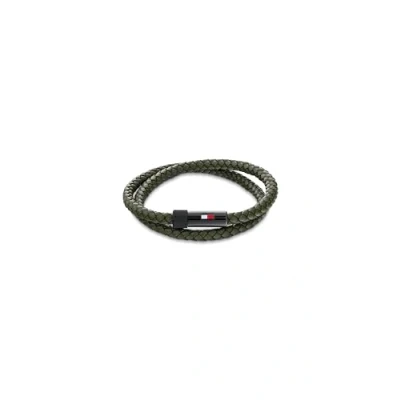 Imagen de Tommy Hilfiger Jewelry Pulsera de piel para Hombre, Verde (Green) 2790611S