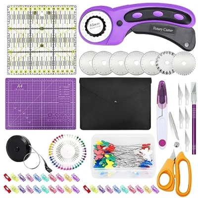 Imagen de SAMISO Cortador Giratorio,Cortador Rotativo,Cúter Rotativo Tela,Cutter Manualidades,Cortador Tela,Rotary Cutter para Tela Patchwork,Costura, Manualidades,DIY