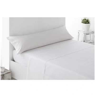 Imagen de Acomoda Textil Juego Sábanas Microfibra para Cama Individual y Matrimonio con Bajera Ajustable, Encimera Funda Almohada. Colores Lisos Cómoda Suave Verano Invierno. (Blanco, 135 cm)