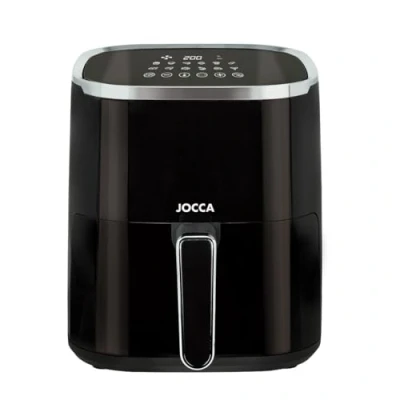 Imagen de Jocca Freidora de Aire Caliente 5L Sin Aceite con Ventana Air Fryer 1450W Potencia Protección Sobrecalentamiento Pantalla Led Táctil Programas Predeterminados Negro