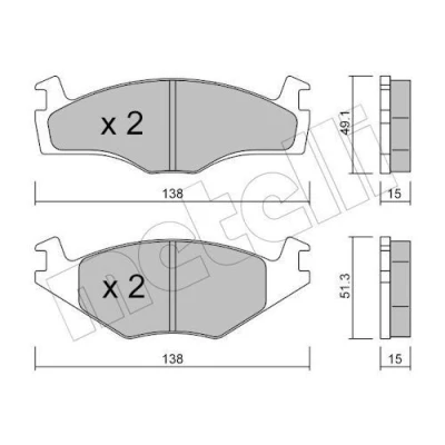 Imagen de Juego de pastillas METELLI 22 0045 0