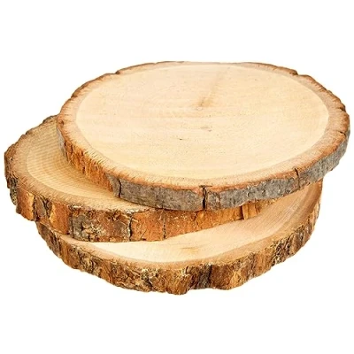 Imagen de Rayher 65201000 Pack de 3 rodajas madera, 100% natural, 10 12 cm diámetro, 1 grosor
