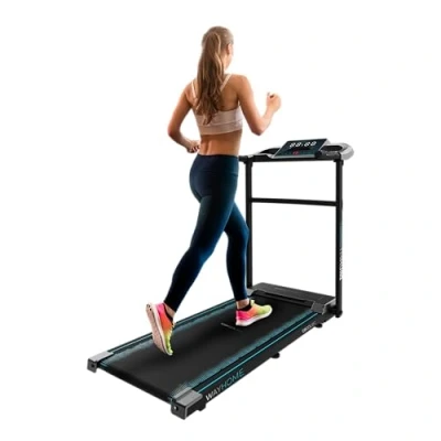 Imagen de Cecotec Cinta de Correr Plegable DrumFit WayHome 1200 Sprint. 600 W, 1 12 Km/h, Programas, Panel Control LCD, Superficie Carrera 100x40 cm, Ruedas y Soporte para Dispositivos
