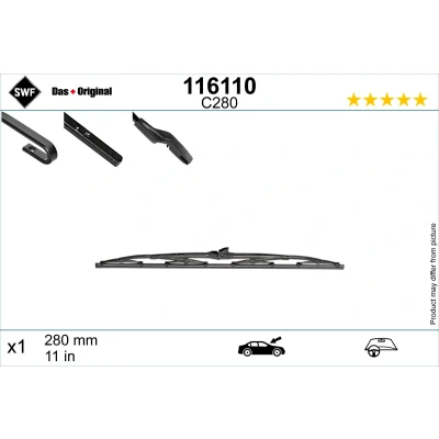 Imagen de Limpiaparabrisas Swf 116110 280mm Escobillas con arco 11in LADA: Niva, FIAT: Cinquecento, JEEP: Cherokee IV