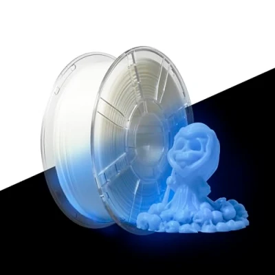 Imagen de iBOSS filamento PLA+ de 1,75 mm, brilla en la oscuridad, precisión dimensional: ± 0,02 impresión 3D 1 kg (2,2 lb) bobina, PLA Plus luminoso, se adapta a mayoría