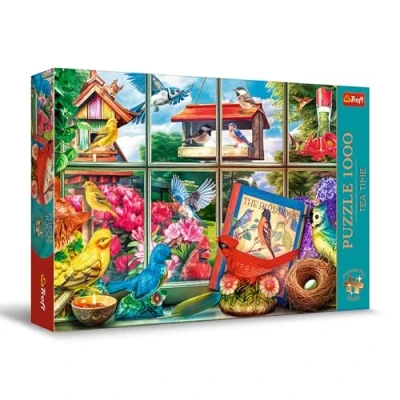 Imagen de Trefl Premium Plus Quality Puzzle Tea Time: El Mundo de los pájaros 1000 Piezas, Serie imágenes nostálgicas Pintura, Ajuste para Adultos y niños a Partir 12 años