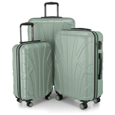 Imagen de Suitline Juego de 3 Maletas, Maleta Viaje Trolley, Maletas Carcasa Dura, TSA, (55 cm, 66 76 cm), 100% ABS, Mate, Menta