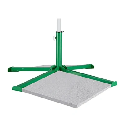 Imagen de Relaxdays Platten Sonnenschirmständer grün Soporte, Placas de 40x40cm, Pie Sombrilla Plegable, Postes 25 35mm, Base Parasol, Verde, Acero, 32 x 84,5 cm