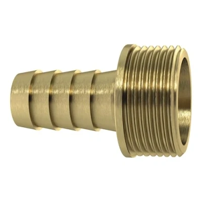 Imagen de Rosca de manguera 1/3, G 3/4 x 13 mm, sellado plano, con cintura, acabado CH, latón brillante