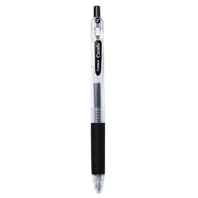 Imagen de Campus Bolígrafo de Gel Candy, Bolígrafos Colores Recargables con Trazo 0.7mm, Tinta Secado Rápido y Resistente al Agua (Bolígrafo, Negro, 1 unidad)