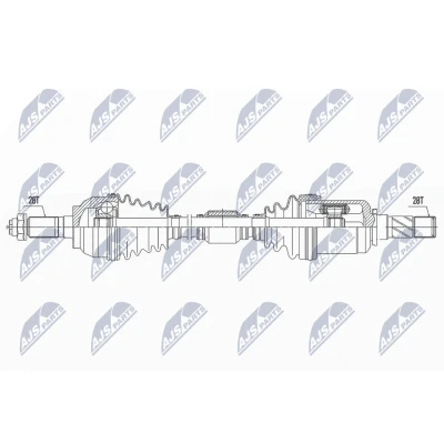 Imagen de NTY NPW MZ 060 Árbol de Transmisión Eje delantero, izquierda automática
