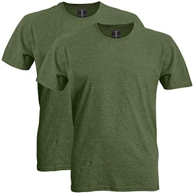 Imagen de Gildan Camiseta de algodón Softstyle, Estilo G64000, Paquete 2, Verde (Heather Military Green), XL (Pack 2) para Hombre