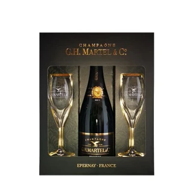 Imagen de GH Martel Champagne Prestige Brut Pack 2 Copas 75CL 12% 750 ml