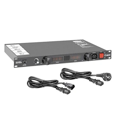 Imagen de Adam Hall 19&quot; Parts PCL 10 PRO Distribuidor de corriente con protección, voltímetro y amperímetro, pantalla e iluminación rack