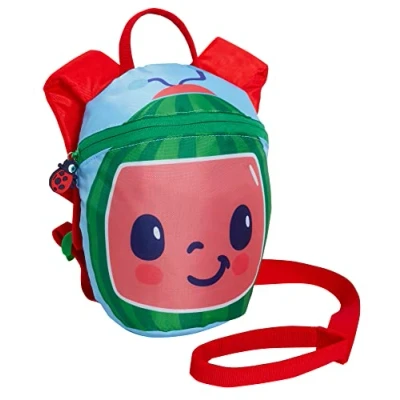 Imagen de CoComelon Mochila para niños y niñas con riendas niños, arnés de seguridad desmontable pequeños, mini mochila, azul