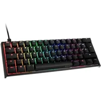 Imagen de Ducky One 2 Mini Teclado Gaming Mecanico TKL, RGB Retroiluminado con Cherry MX Brown Switches, 60% Conector USB C, Cable Desmontable, Negro