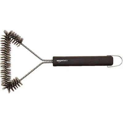 Imagen de Amazon Basics Cepillo triangular para parrilla, 30,5 cm, Bronce, Plata, Negro