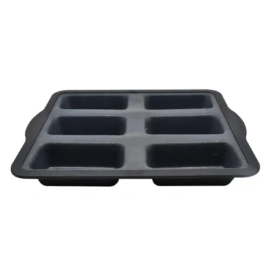 Imagen de Zenker 685535 molde para financieros (silicona, fibra de vidrio, 6 financieros, tartas, silicona, nailon, gris, 26,2 x 22 3,1 cm)