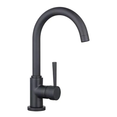 Imagen de SCHÜTTE 79166 Cornwall grifo de cocina giratorio 360 grados, mezclador para fregadero con monomando, cocina, color negro mate