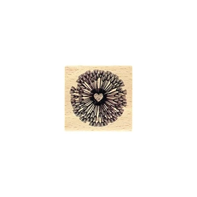 Imagen de Florilèges Design fb117020 Flor en corazón Sello Madera 4 x 2,5 cm