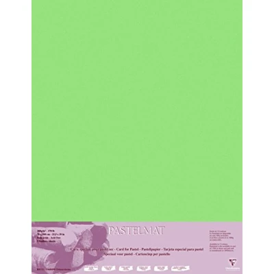 Imagen de Clairefontaine Ref 96158C Hojas para Sobres Pastelmat (paquete de 5 hojas) Tarjeta 360 g/m² 70 x 100 cm Color verde claro Especialmente formuladas usar con pasteles