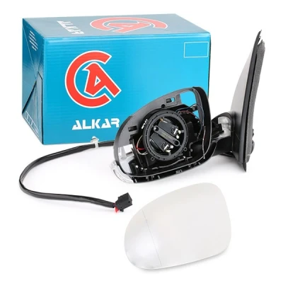 Imagen de Espejo retrovisor Alkar 6127128 izquierda imprimado eléctrico calefactable, asférico para vehíc. con volante a la VOLKSWAGEN: Golf 5 norauto