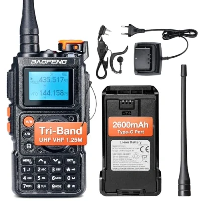 Imagen de BAOFENG K6 Tres Bandas Walkie Talkie, Radio Amateur 6 W, Multibanda UHF/VHF/FM/Air, batería de 2600 mAh, Carga USB C, 999 Canales, Copia frecuencia inalámbrica, repetidor inverso