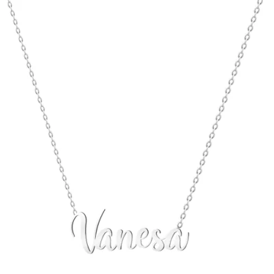 Imagen de various Collar Nombre Vanesa Acero Inoxidable Colgante Personalizado Plateado para Mujer Regalos Personalizados Madres Niña Parejas, Mejor Amiga