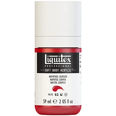 Imagen de Liquitex 1959292 Soft Body Pintura acrílica, color rojo nacarmín, botella dosificadora de 59 ml